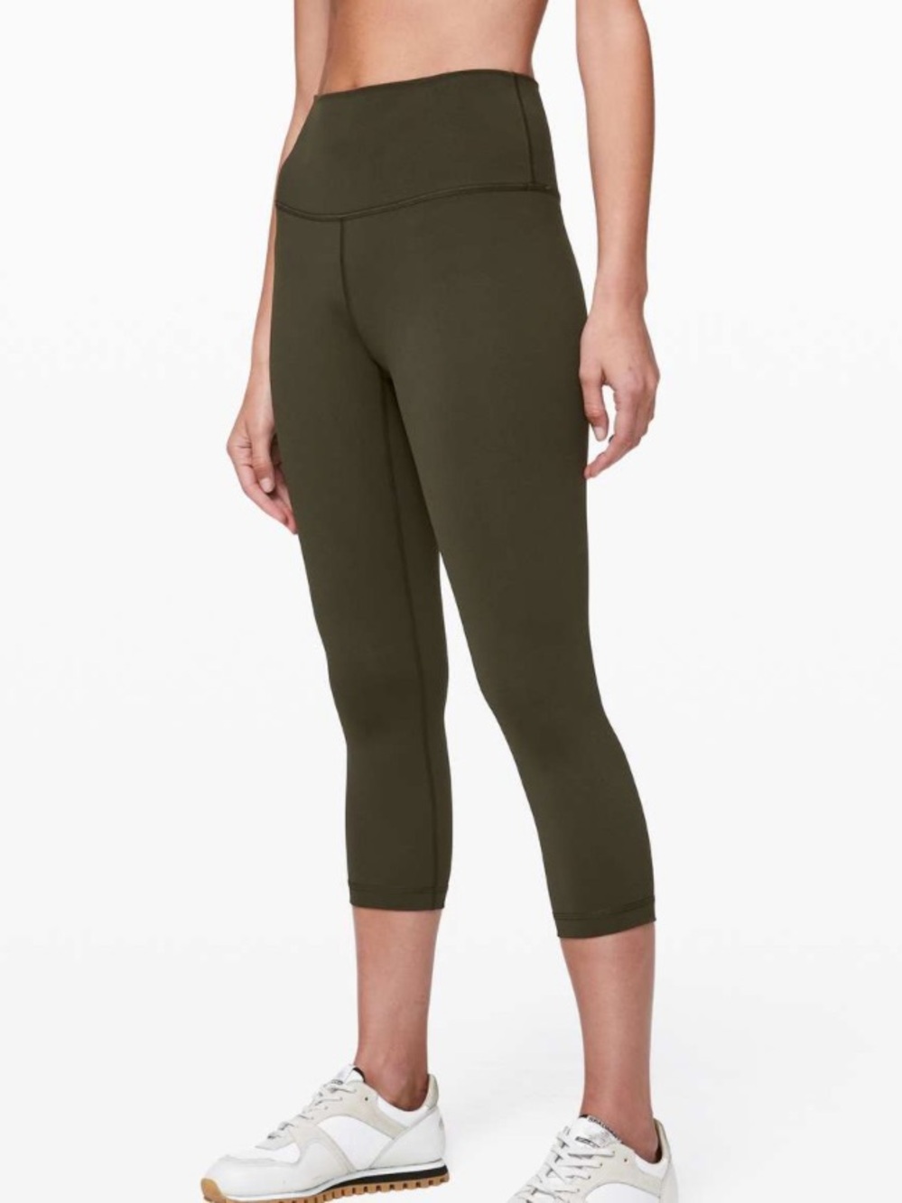 Lululemon Wunder Under Crop 21” Full-On Luxtreme Dark Olive Leggings Sz 6